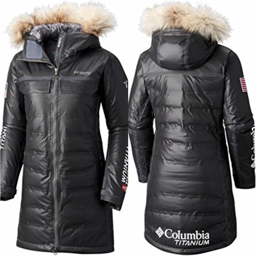 Columbia Women's OutDry Ex Diamond Heatzone Omni Heat Long Parka Jacket, size M
